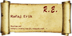Rafaj Erik névjegykártya